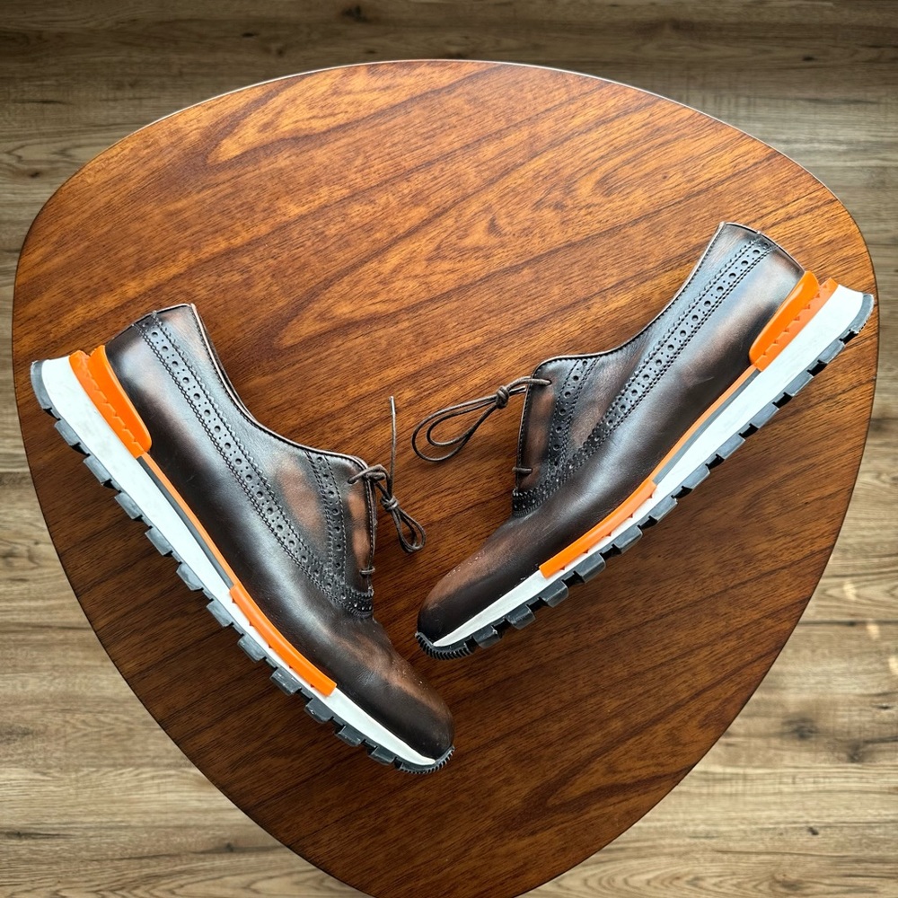 Berluti Paris Fast Track Leather Italian Sneaker Dress Shoe Made in Italy US 9